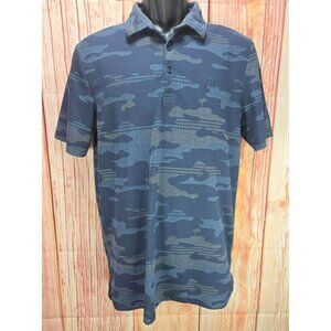 Travis Mathew Mens Navy Blue Camo Print Polo Medium